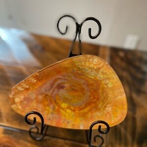 Hand painted glass plate